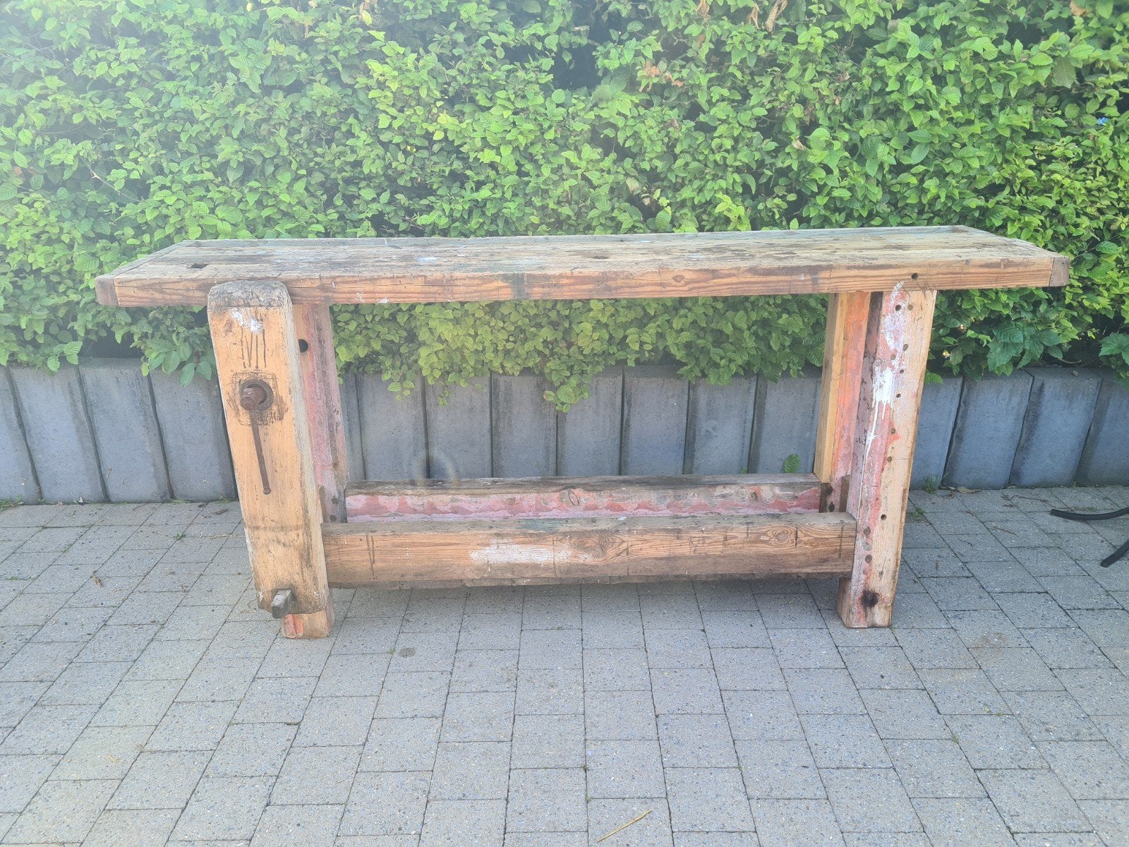 Ancien établi poli, banc de menuisier, Enlèvement