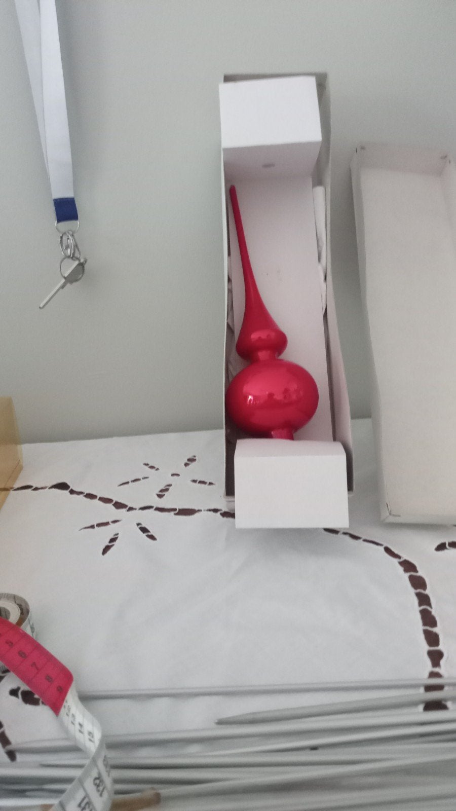 av flèche pour sapin Noël rouge sa boîte d origine, Enlèvement ou Envoi, Comme neuf