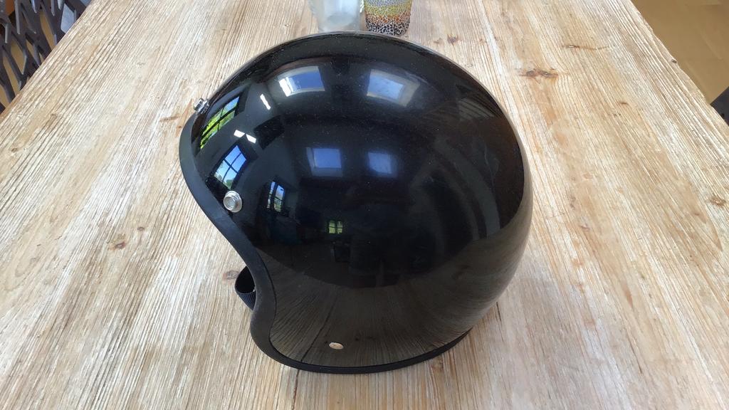 Zwarte retro cafe racer-helm maat s, Motoren, Kleding | Motorhelmen, Ophalen, S, Dames