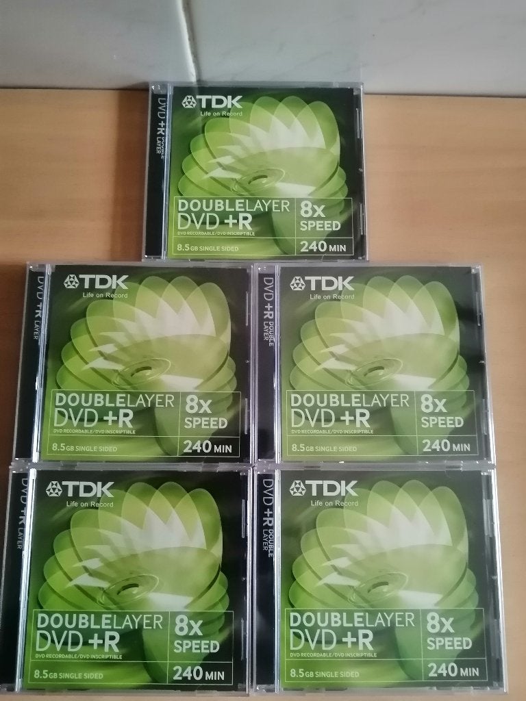 Nouveau Lot 5 DVD+R vierges double couche 240 minutes TDK, Informatique & Logiciels, Disques enregistrables, Neuf, Enlèvement ou Envoi