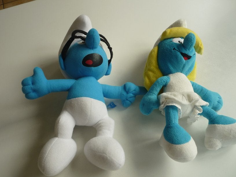 2 Knuffel Smurfen, Overige karakters, Overige typen, Ophalen of Verzenden, Zo goed als nieuw