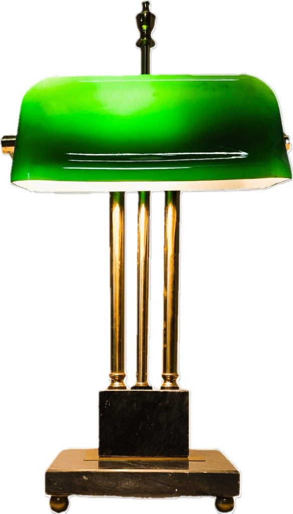 Lampe de banquier, lampe de notaire, de bureau avec marbre., Enlèvement ou Envoi, Comme neuf, Lampe de banquier, 48 cm