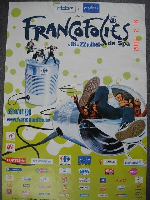 Francofolies Spa - affiche 60x40 - 2007, Enlèvement ou Envoi, Rectangulaire vertical, A1 jusqu'à A3, Musique