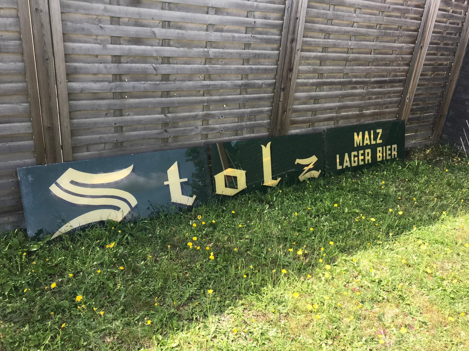 Brouwerij Meiresonne Gent - 3delige glasplaat Stolz bier, Verzamelen, Ophalen, Zo goed als nieuw
