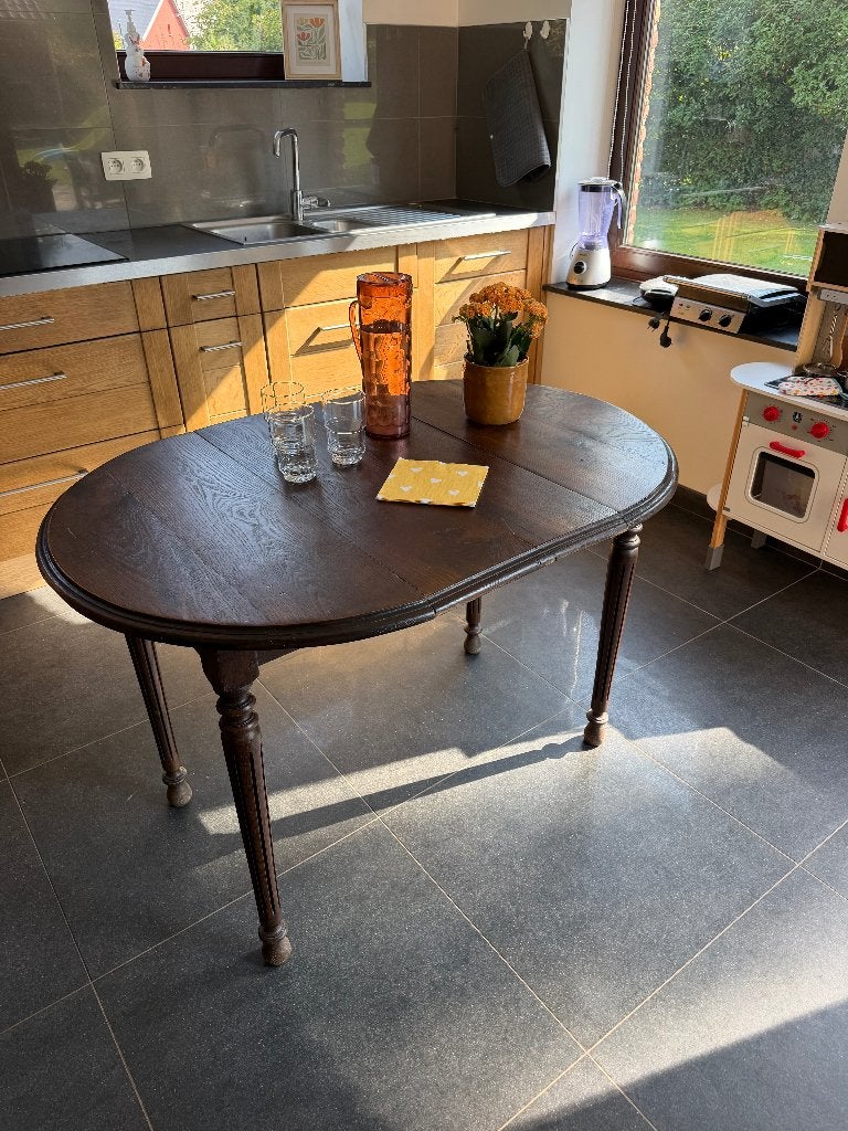 Table ronde extensible en chêne, Maison & Meubles, Trois personnes, Rond, 50 à 100 cm, Enlèvement