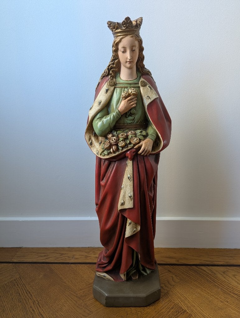 Oud heiligenbeeld Elisabeth van Thüringen (Hongarije) 71cm, Antiek en Kunst, Ophalen
