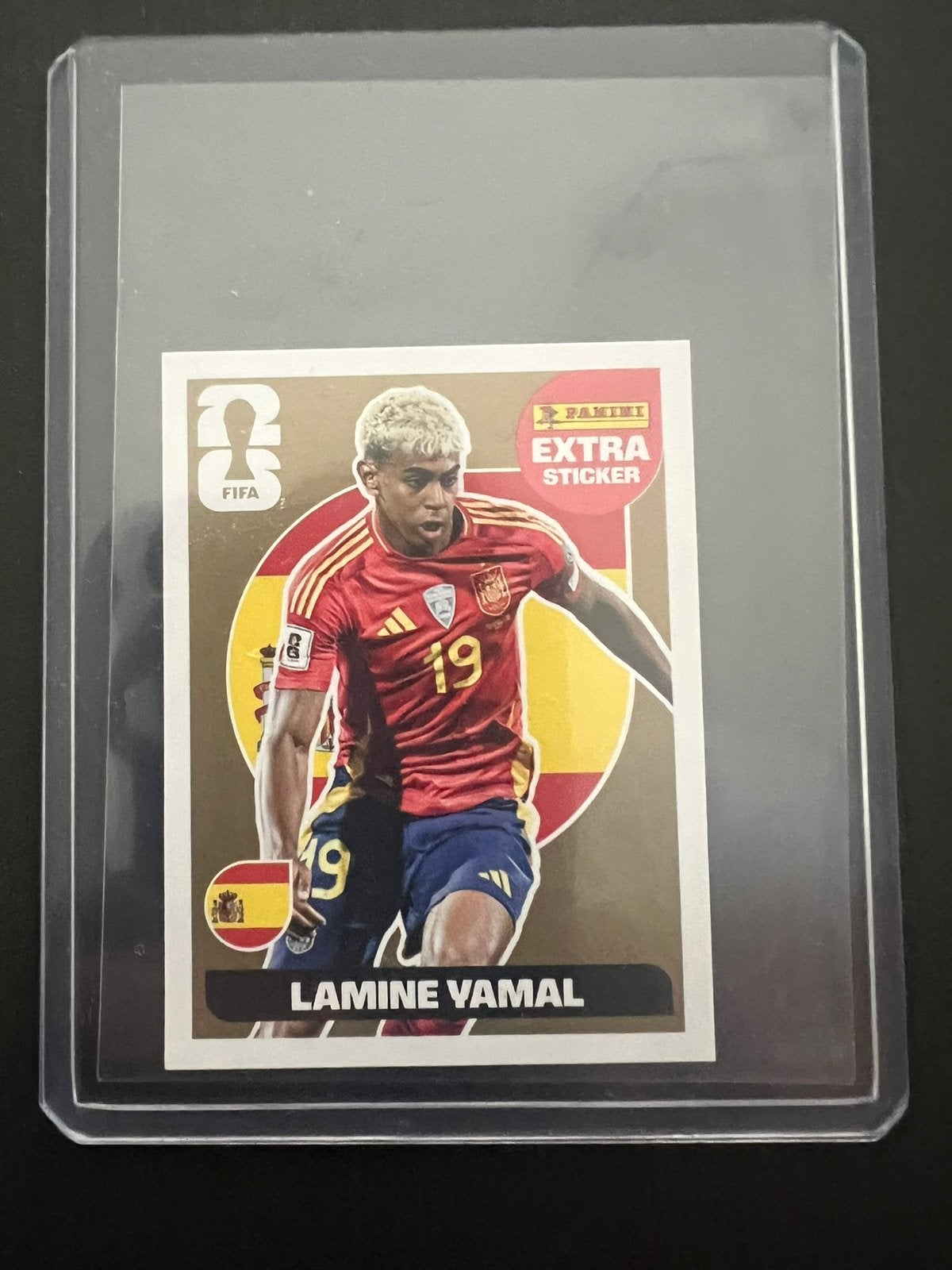 LAMINE YAMAL EXTRA STICKER GOLD WORLD CUP, Verzamelen, Stickers, Nieuw, Sport, Ophalen of Verzenden