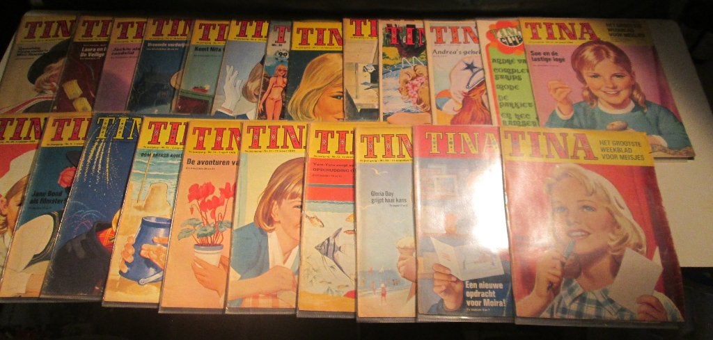 23 Oude TINA Tijdschriften voor meisjes - jaren 60, Verzamelen, Tijdschriften, Kranten en Knipsels, Ophalen of Verzenden, 1960 tot 1980
