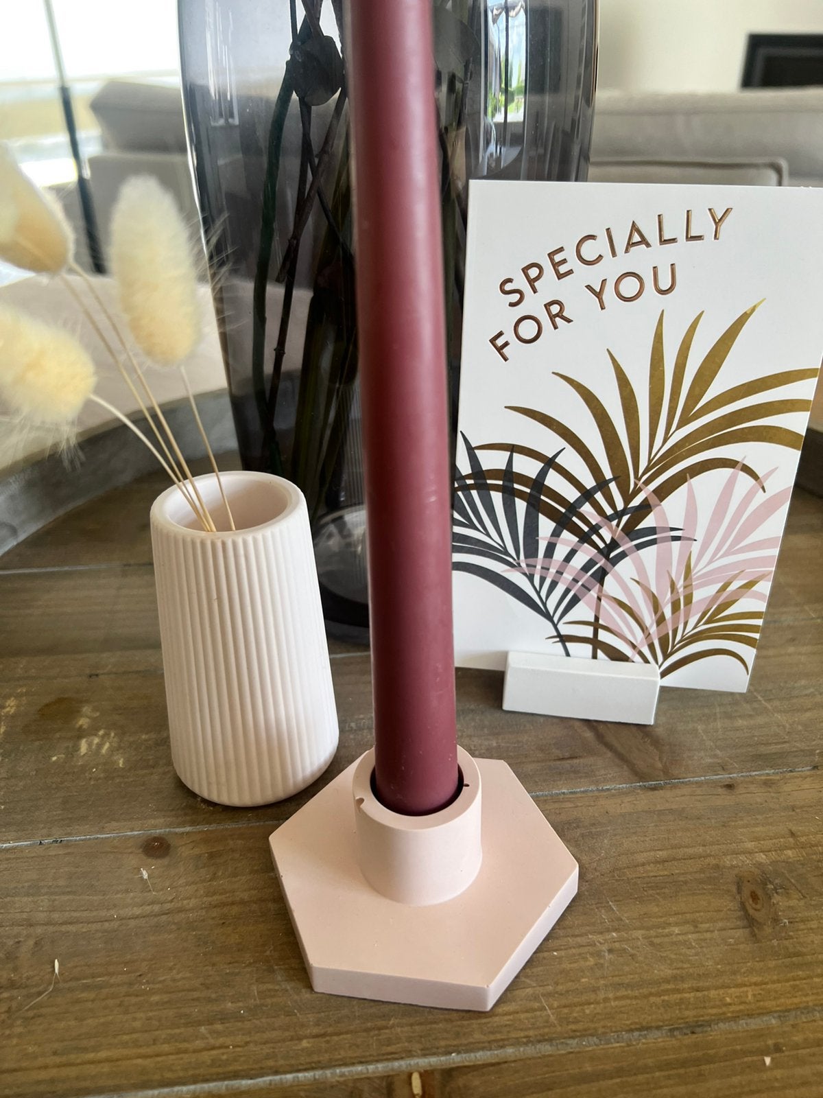 FOR YOU 4: kaarsenhouder en vaasje voor droogbloemen, Ophalen, Nieuw
