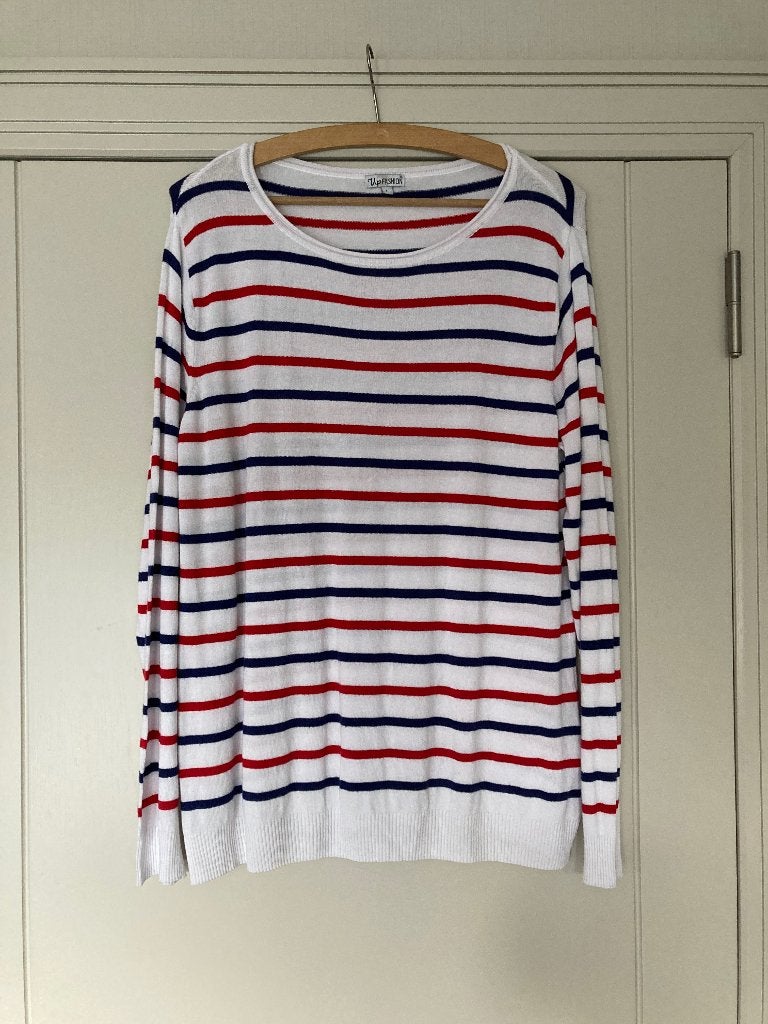 Mooie gestreepte trui Up2Fashion. Zeer goede staat, Kleding | Dames, Up2Fashion, Wit, Maat 42/44 (L), Ophalen of Verzenden