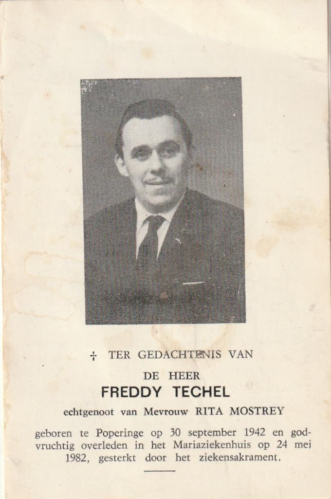 Bidprentje  Techel, Verzamelen, Bidprentjes en Rouwkaarten, Verzenden, Bidprentje