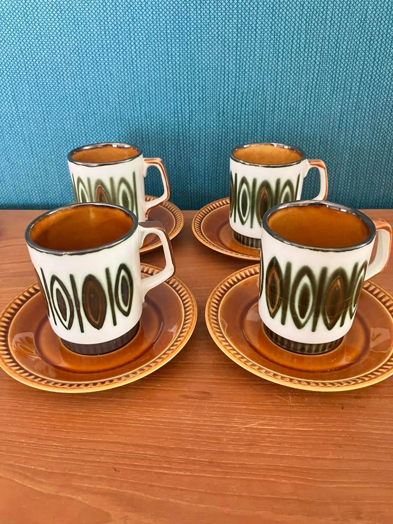 Boch Ellipse set 4 mugs/ hoge tassen, Enlèvement ou Envoi
