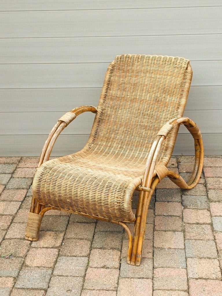 vintage rieten ligstoel, Ophalen