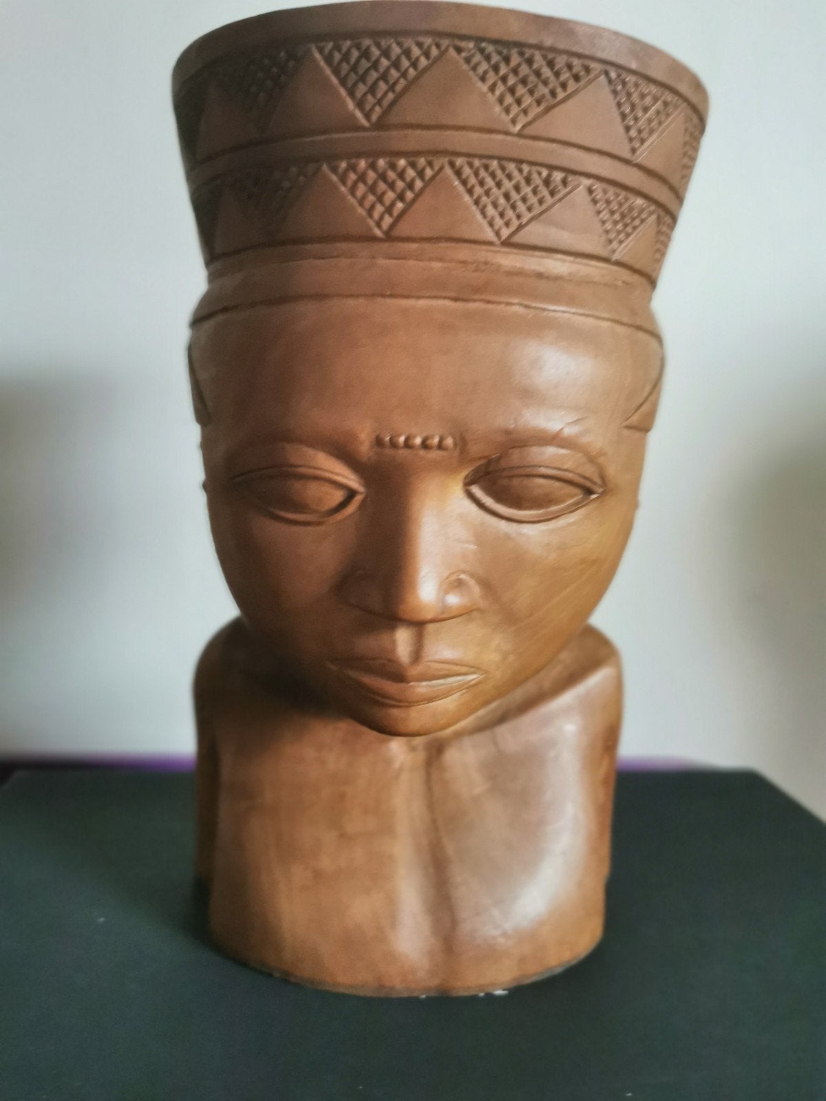 Tête africaine en bois, Antiquités & Art, Afrique, Bois, Enlèvement ou Envoi, Brun