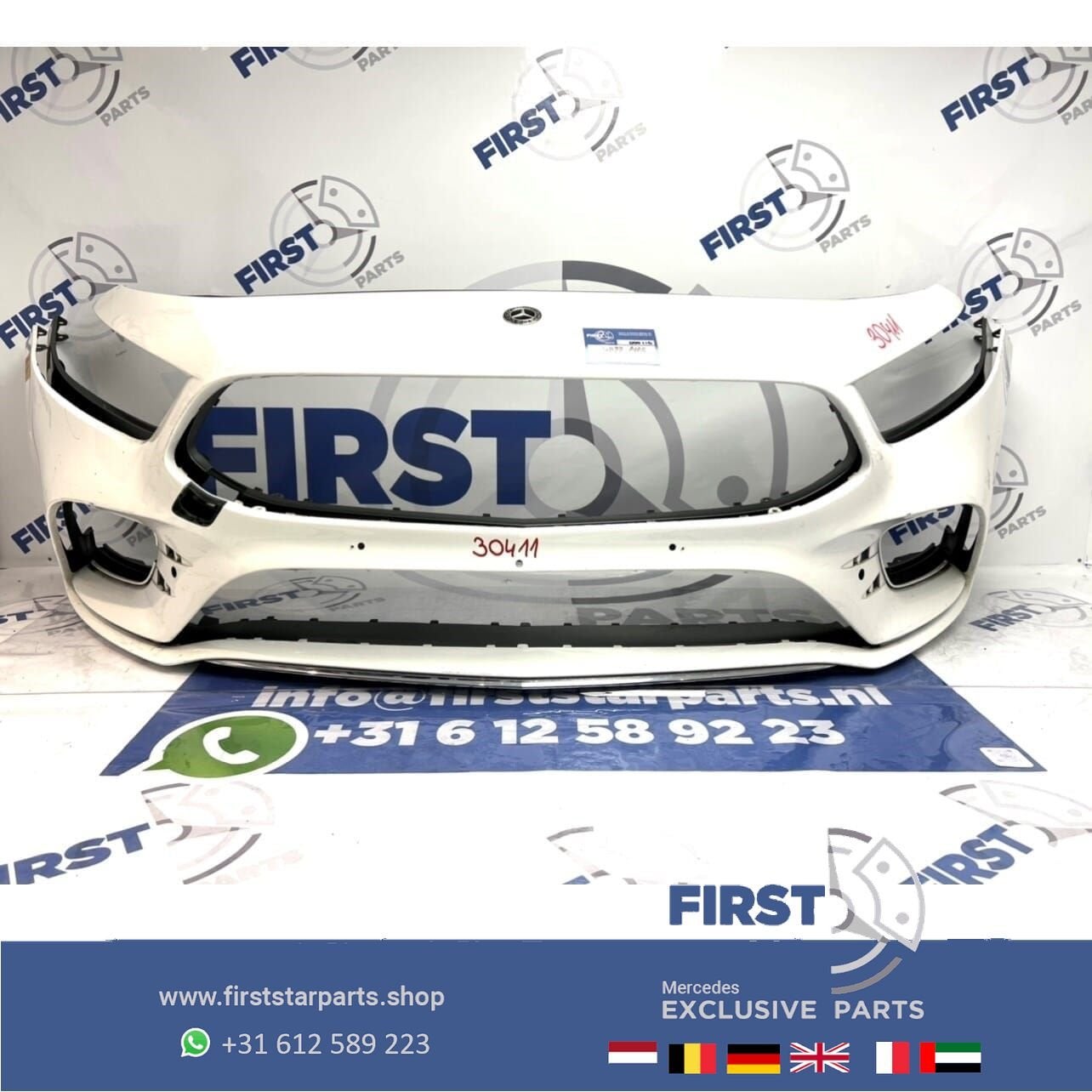 W177 V177 A Klasse Voorbumper Mercedes ORIGINEEL WIT Bumper, Gebruikt, -, Voor, Ophalen of Verzenden