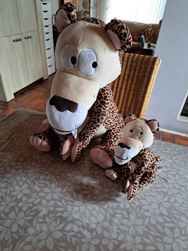 Woody tijger groot 45cm  en klein 25cm, Ophalen, Gebruikt, Tijger, Overige merken