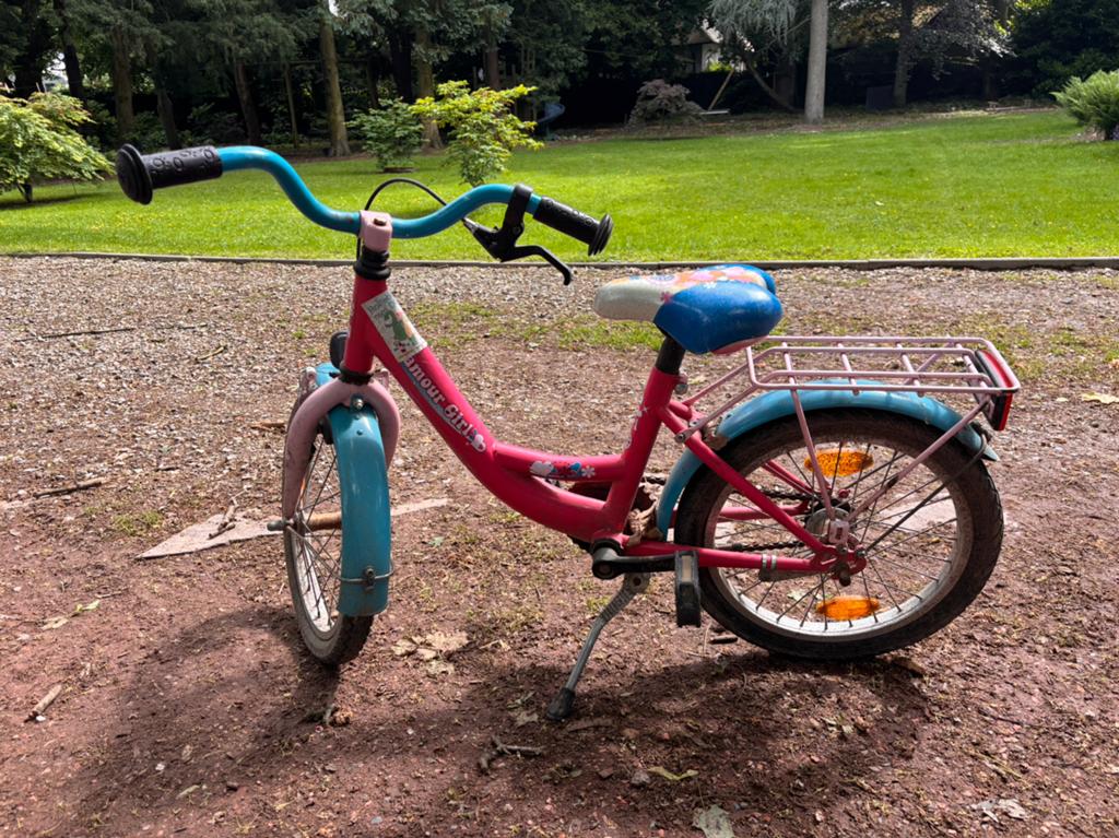 Kinderfietse roze, Enlèvement, Utilisé, Frein à main
