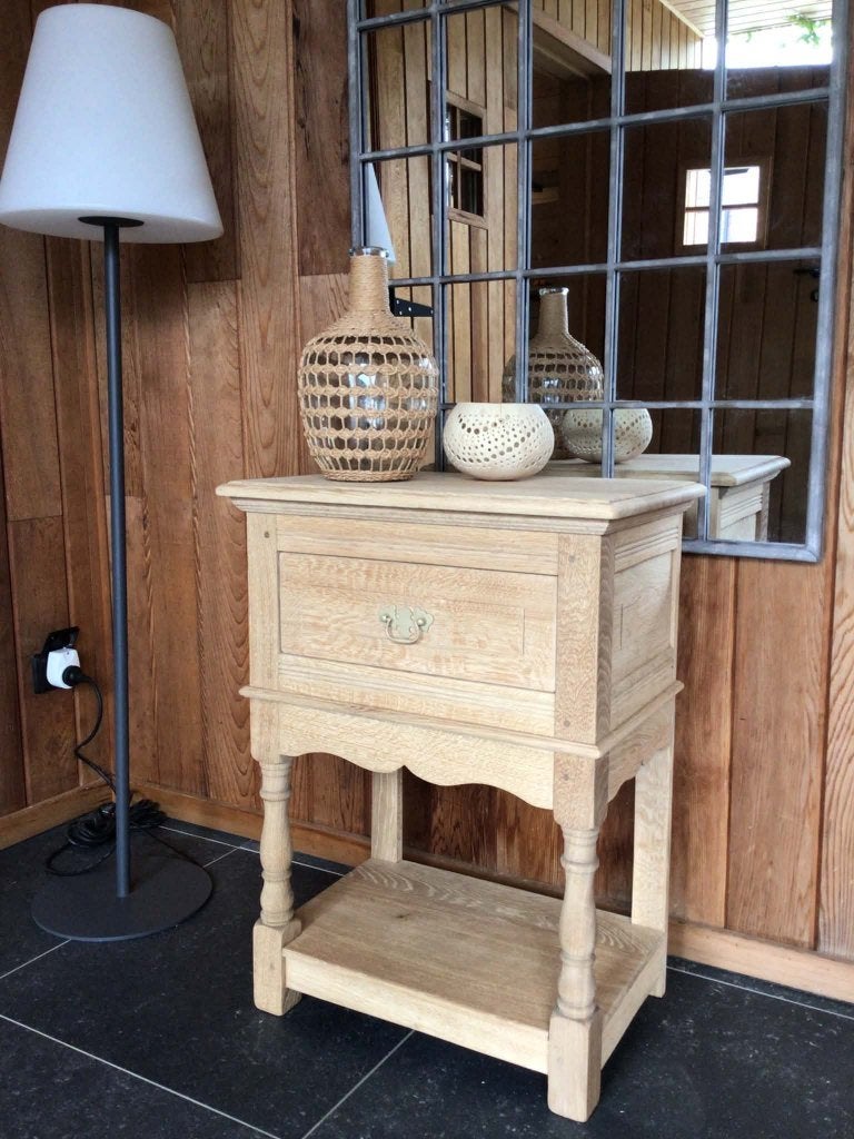 Oud eiken halkastje//sidetable, Ophalen, Landelijk/tijdloos, 50 tot 100 cm, Eikenhout