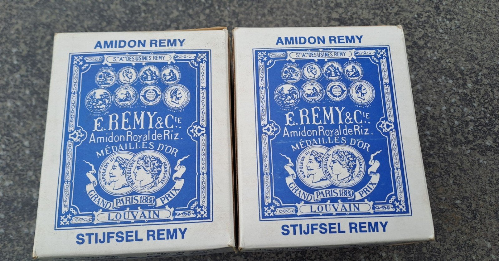 Stijfsel Amidon "Remy" vintage etiket " Grand Paris 1889", Verzamelen, Ophalen, Nieuw, Verpakking