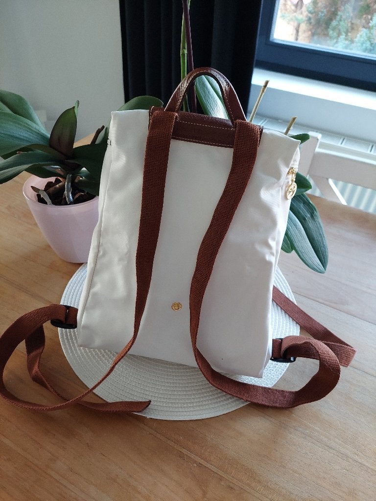 Sac à dos blanc de la marque Longchamp Le Pliage, Enlèvement, Neuf, Blanc, Sac à bandoulière