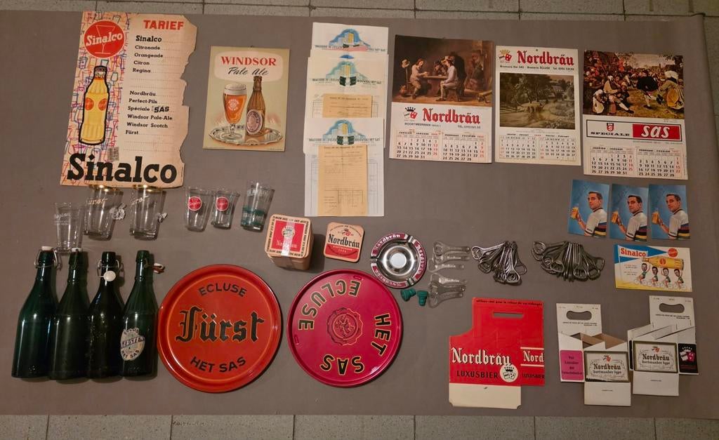 Allerlei oude items van Het Sas, Nordbrau en Sinalco, Collections, Marques de bière, Enlèvement