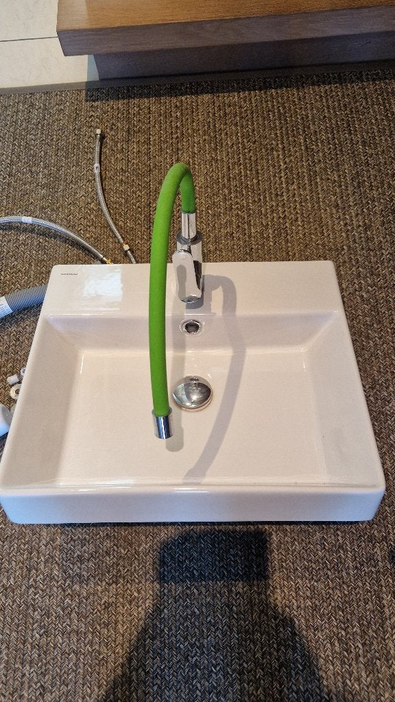 Lavabo met kraan, Doe-het-zelf en Bouw, Sanitair, Ophalen, Zo goed als nieuw, Chroom, Wastafel