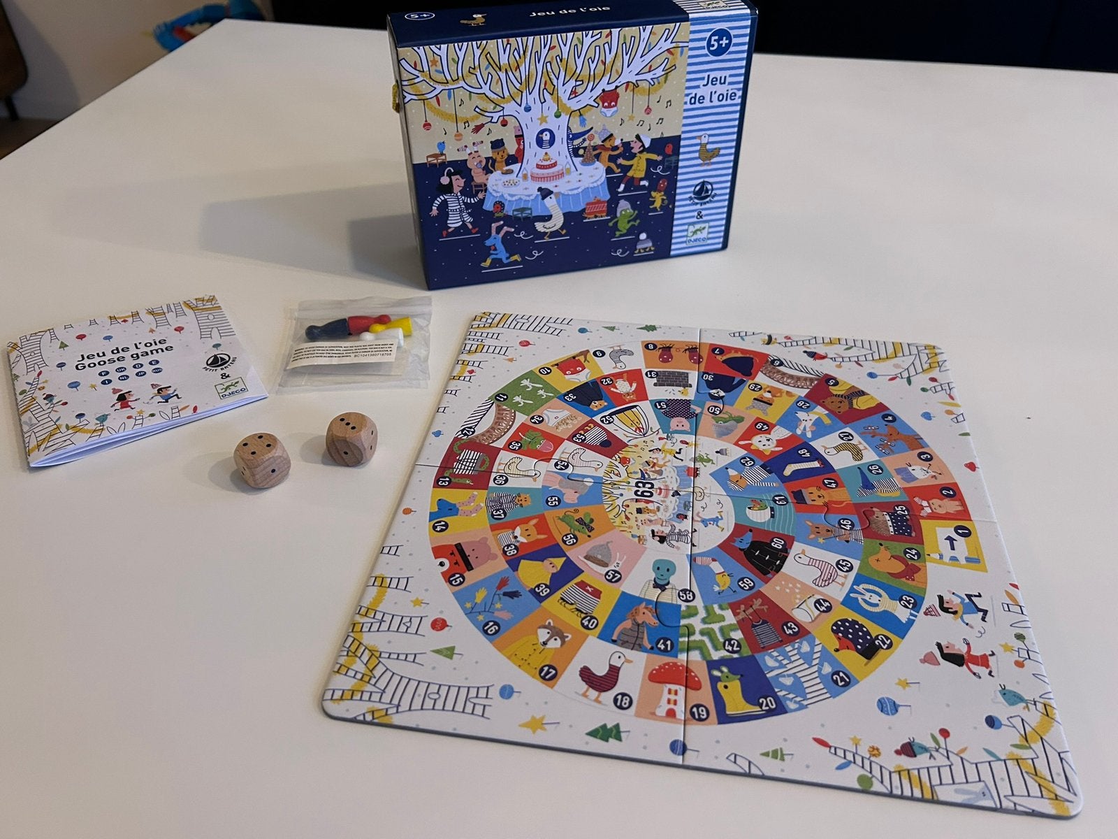 Ganzenbord djeco, Hobby en Vrije tijd, Een of twee spelers, Ophalen of Verzenden, Zo goed als nieuw, Reisspel