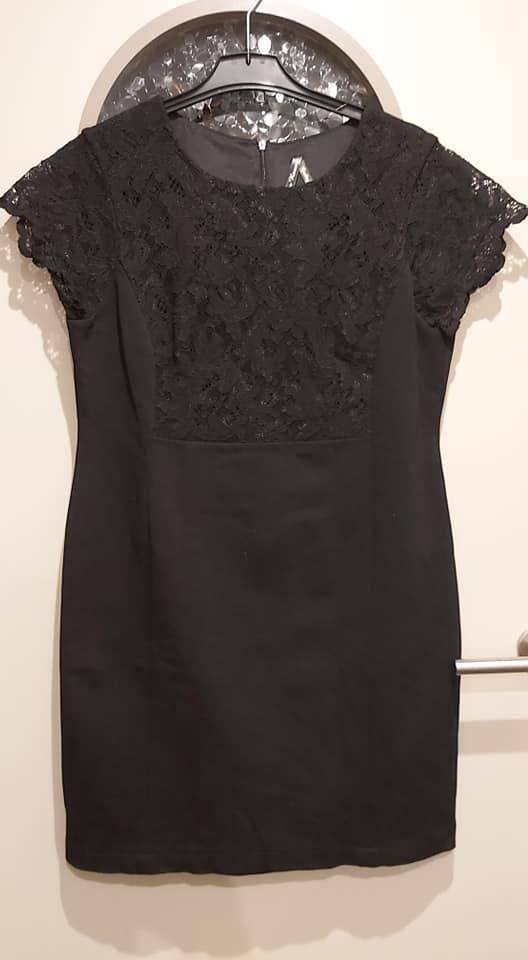 Four Roses zwarte jurk met kant mt 5 , mt 42, Belgisch, Zwart, Maat 42/44 (L), Ophalen of Verzenden, Zo goed als nieuw