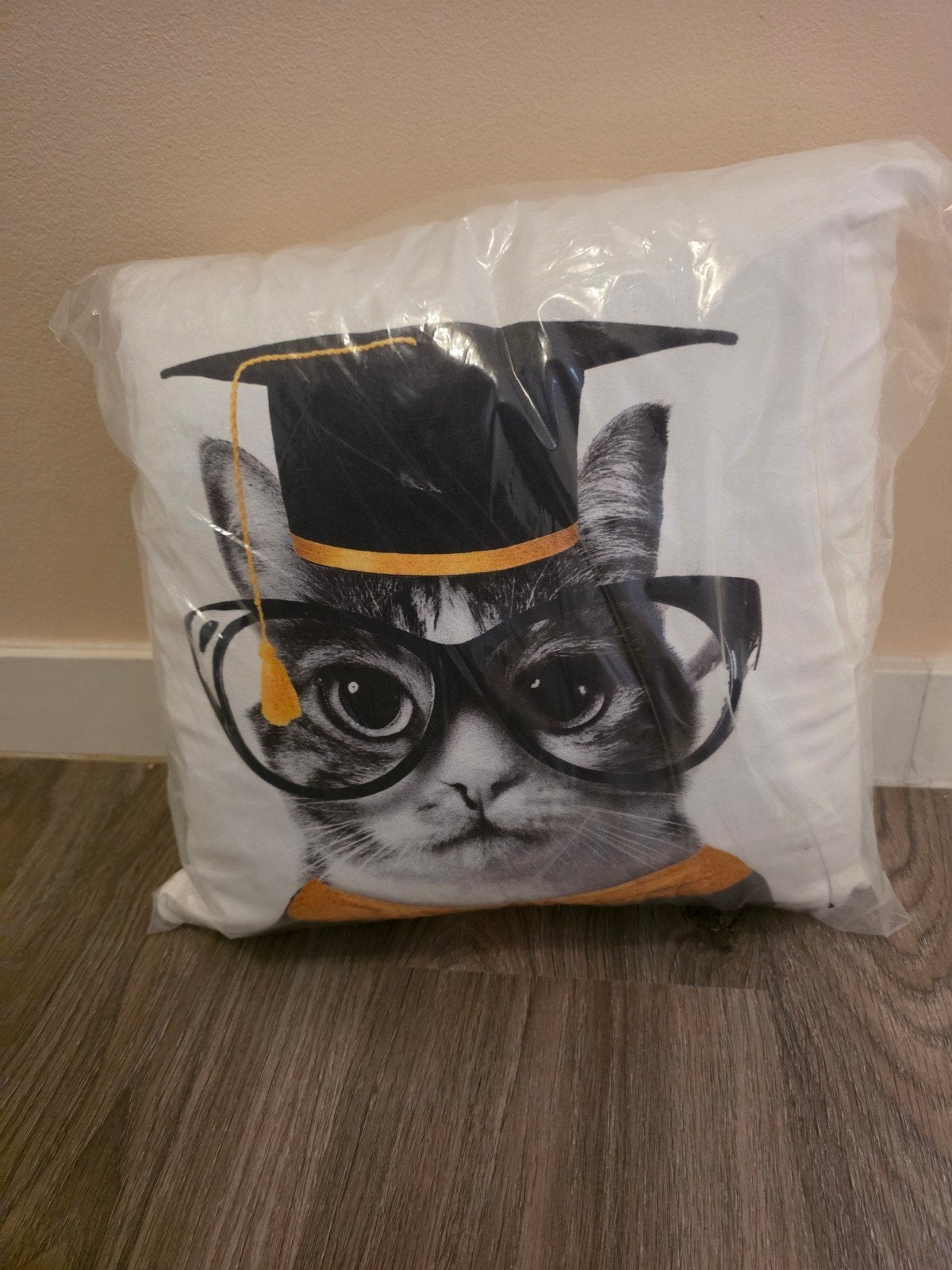 Leuk kussen met kat nieuw, Huis en Inrichting, Woonaccessoires | Kussens, Wit, Vierkant, Nieuw, Ophalen of Verzenden