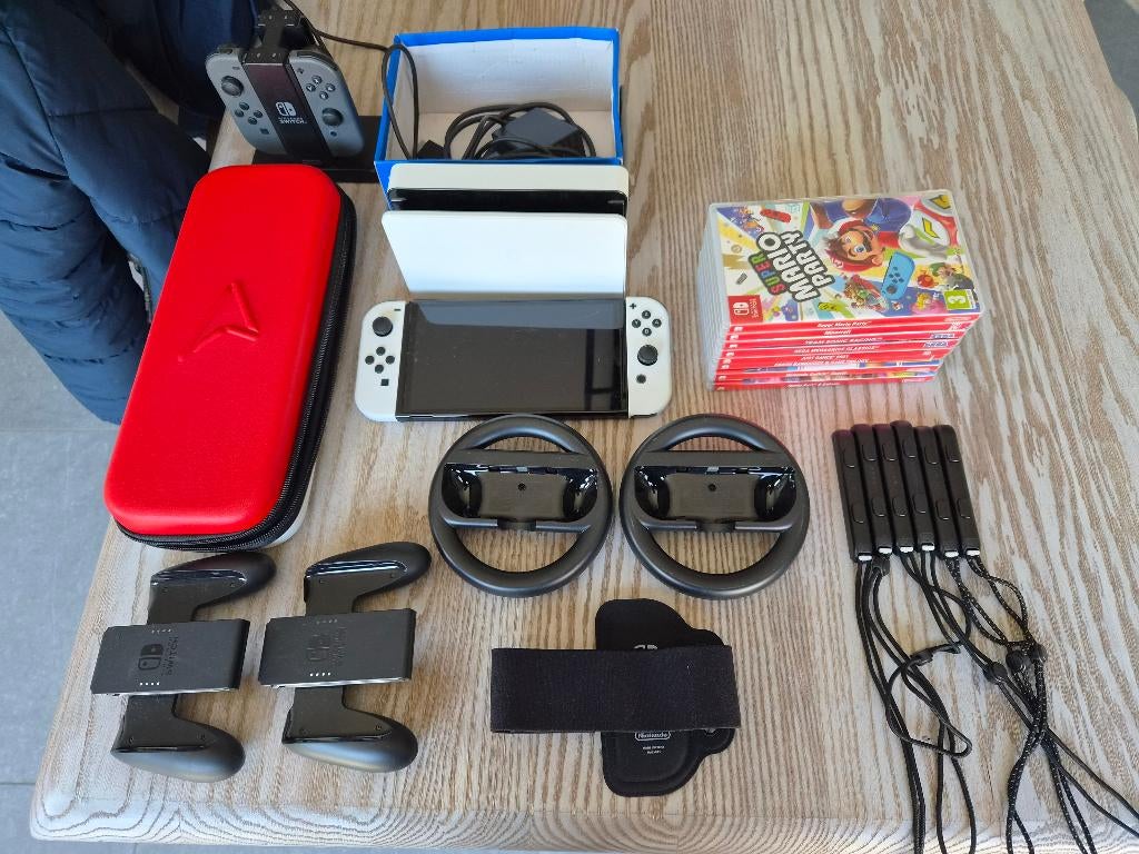 Nintendo switch oled, Ophalen, Zo goed als nieuw, Met 3 controllers of meer, Switch OLED