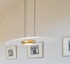 Suspension moderne en laiton et plexiglas, Maison & Meubles, Enlèvement