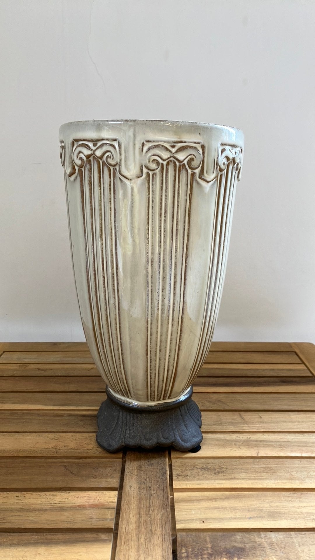 Beau pot/vase à fleurs rural, Comme neuf, Enlèvement, Intérieur, Autres matériaux