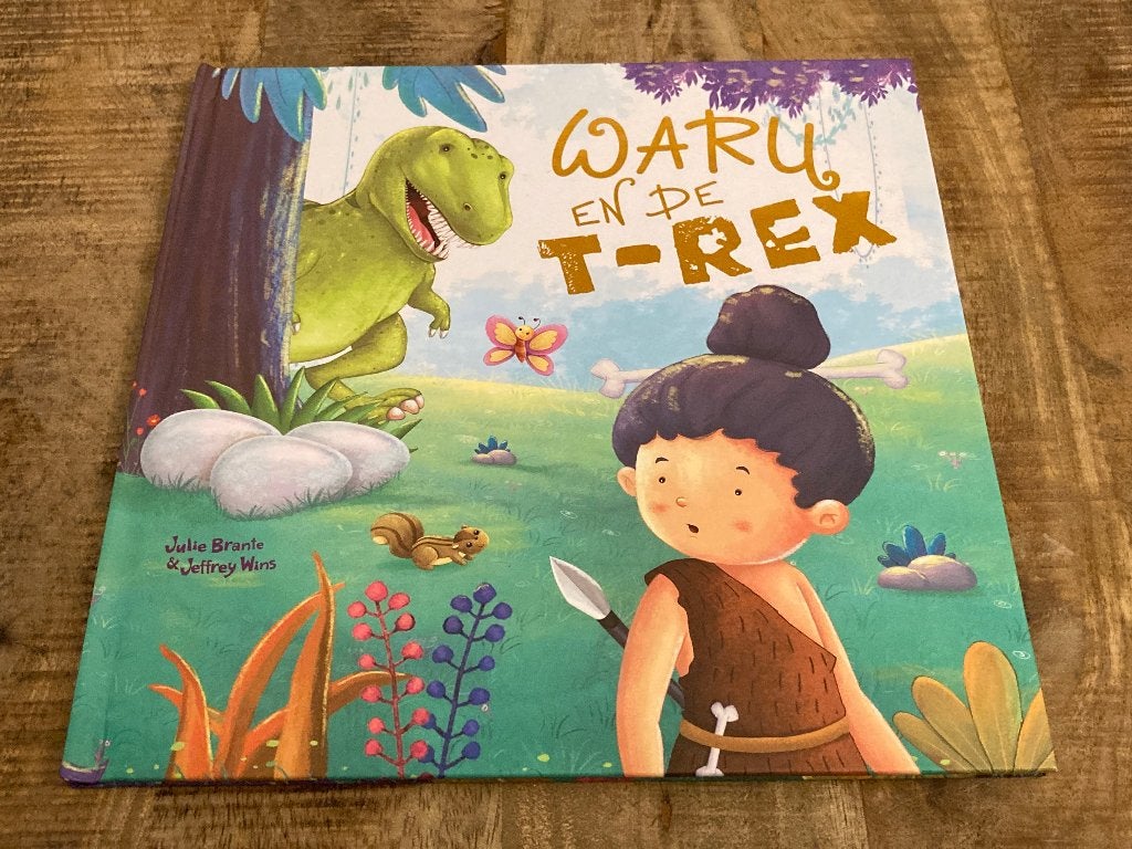 Prentenboek - Waru en de T-rex, Ophalen of Verzenden, Zo goed als nieuw, Julie Branie, Sprookjes