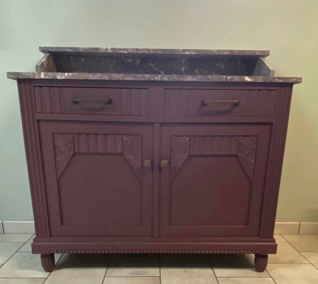 Gerestylede dressoir met marmeren blad, Enlèvement, Comme neuf