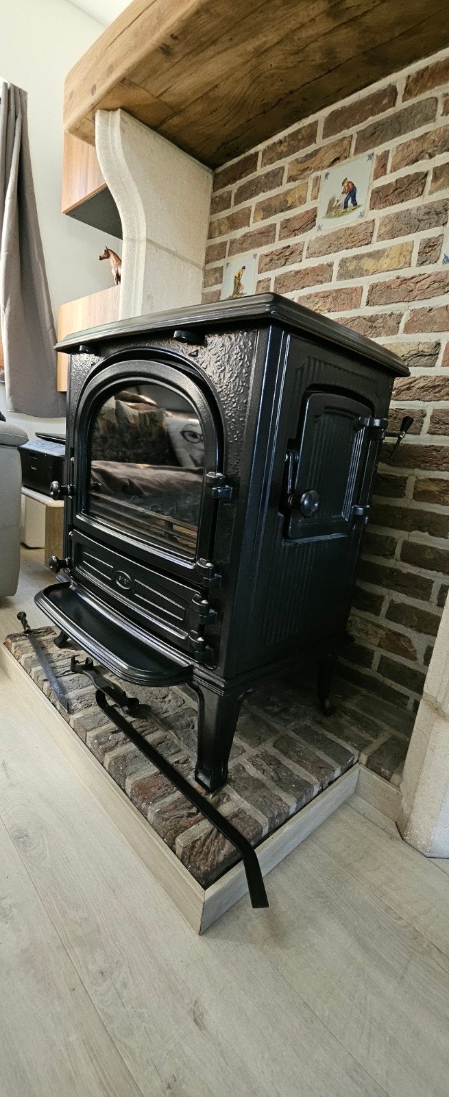 Saey 92 houtskoolhoutkachel in perfecte staat, Huis en Inrichting, Ophalen, Houtkachel, Zo goed als nieuw, Vrijstaand