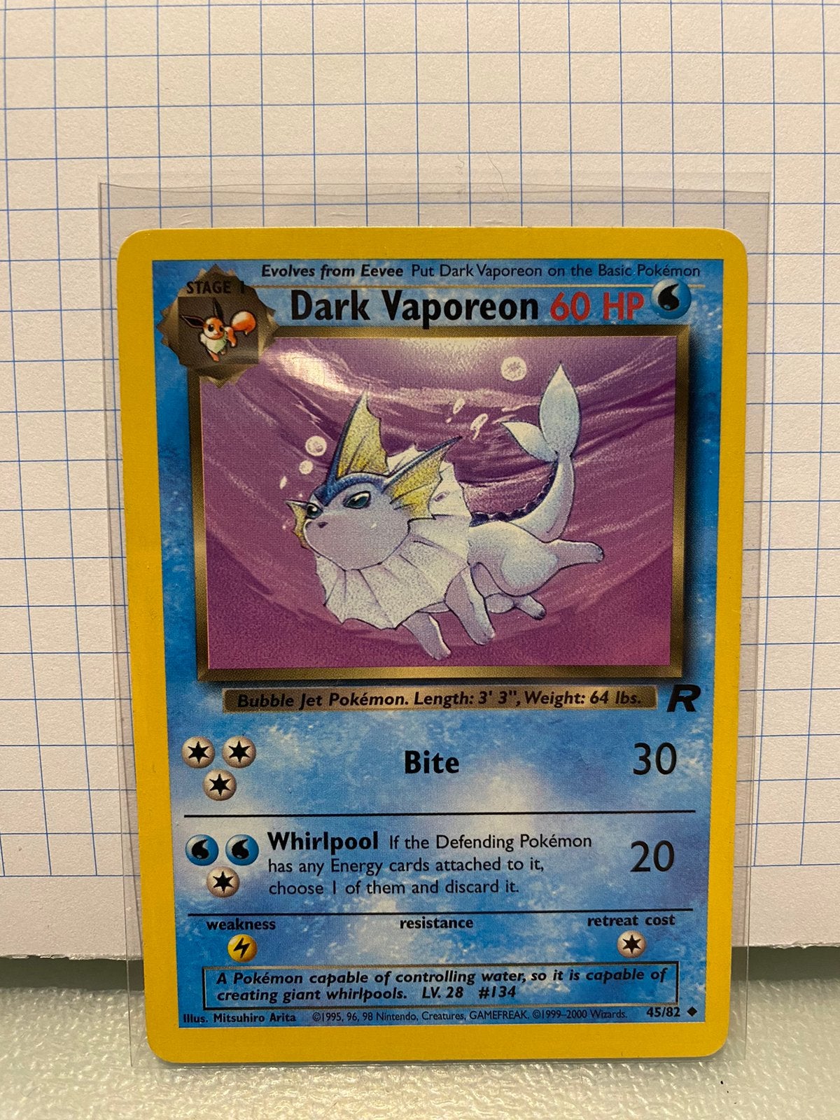 Pokémon TCG Dark Vaporeon, Ophalen of Verzenden, Zo goed als nieuw, Losse kaart