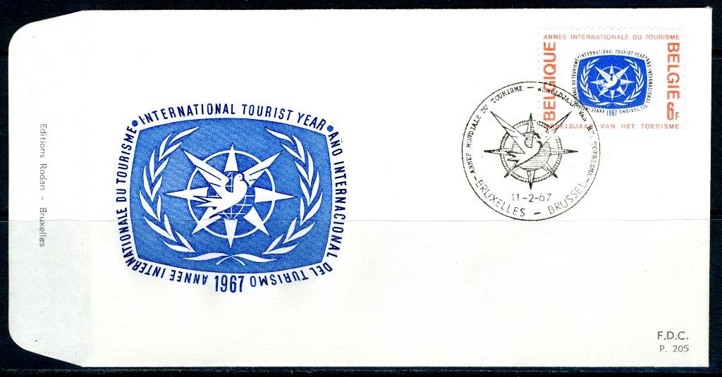 (B) 1407 FDC 1967 - Wereldjaar van het toerisme., Verzenden, Gestempeld, 1e dag stempel, Gestempeld