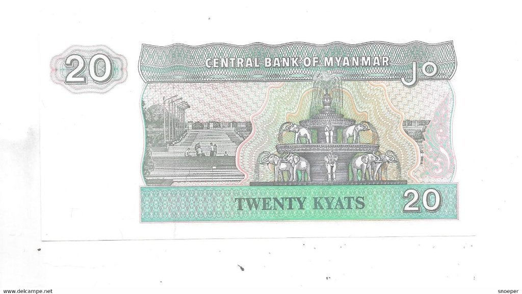 myanmar burma 20 kyat 1994 72 unc, Postzegels en Munten, Verzenden, Zuidoost-Azië, Los biljet