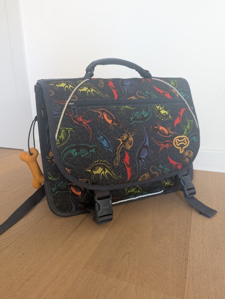 Boekentas Stones & Bones, Handtassen en Accessoires, Tassen | Schooltassen, Ophalen, Zo goed als nieuw, Blauw, Aktetas of Boekentas