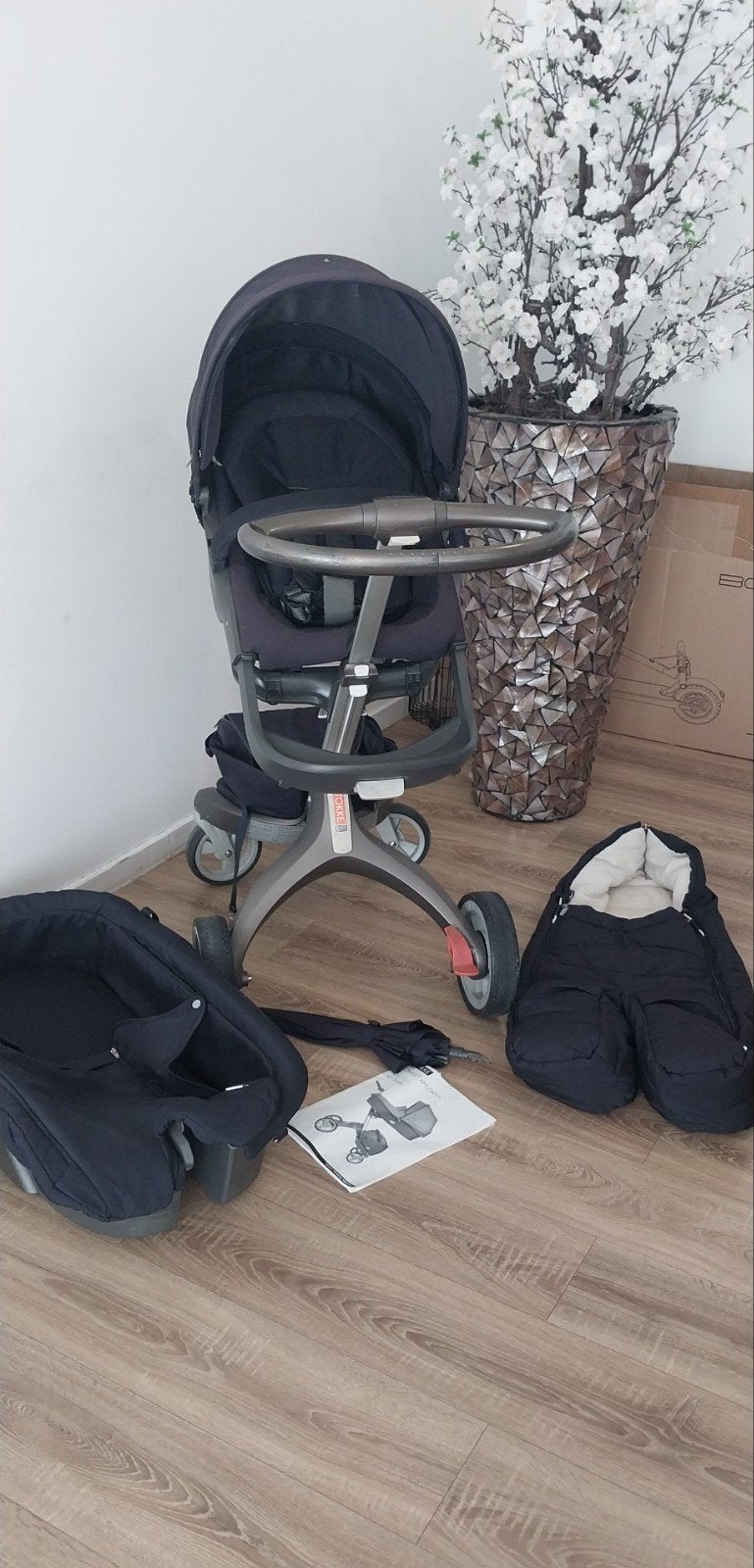 Stokke xplory navy, Kinderen en Baby's, Zo goed als nieuw, Met reiswieg, Ophalen, Kinderwagen