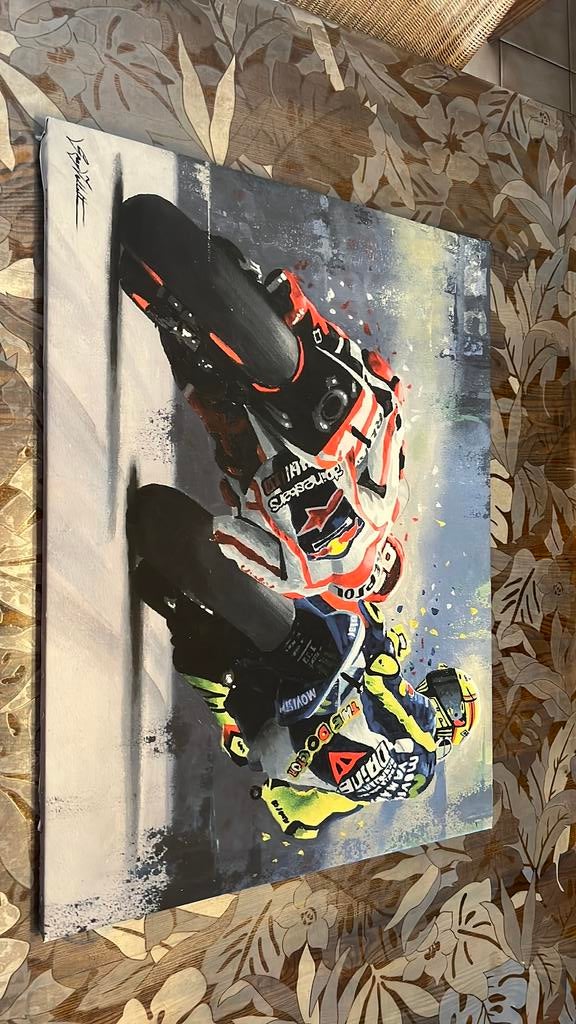 Canvas op doek motos, Antiquités & Art, Enlèvement