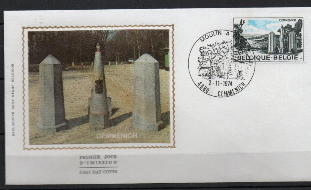 Année 1974 : FDC 1735 soie - Pour le tourisme, Timbres & Monnaies, Timbres | Europe | Belgique, Enlèvement