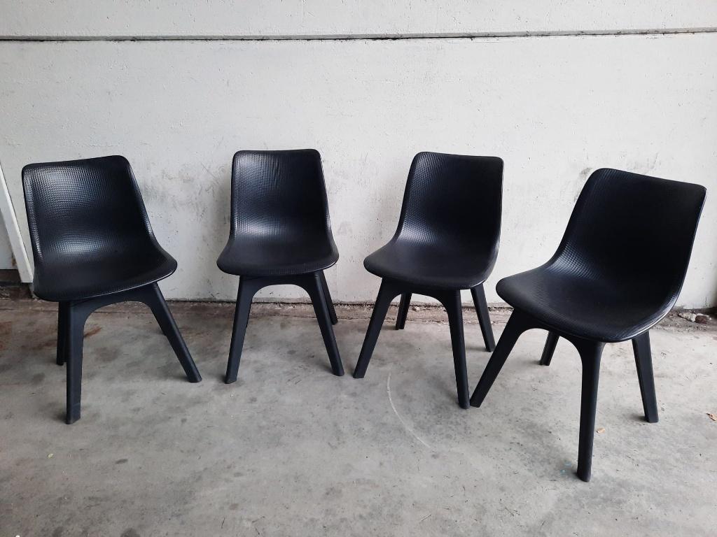 4 moderne stoelen, Huis en Inrichting, Stoelen, Ophalen, Zwart, Zo goed als nieuw, Vier