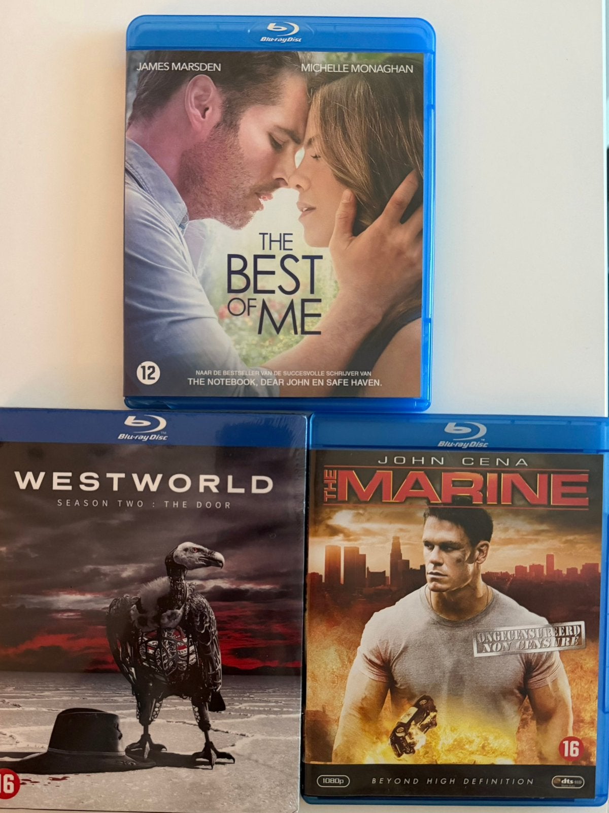 The Best of Me, Westworld en The Marine blu-ray, Nederlands, Film, Actie, Ophalen of Verzenden