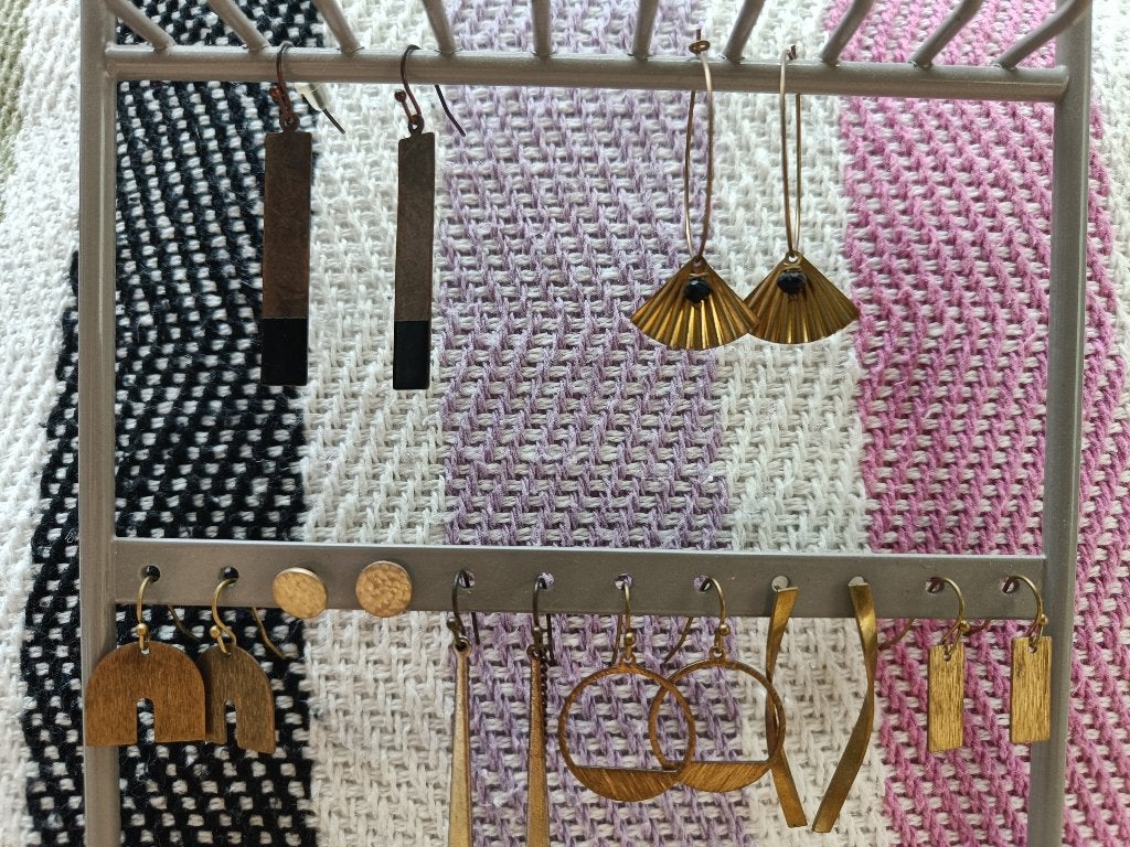 Oorbellen - stainless steel, handgemaakt, Handtassen en Accessoires, Oorbellen, Overige materialen, Hangers, Ophalen of Verzenden