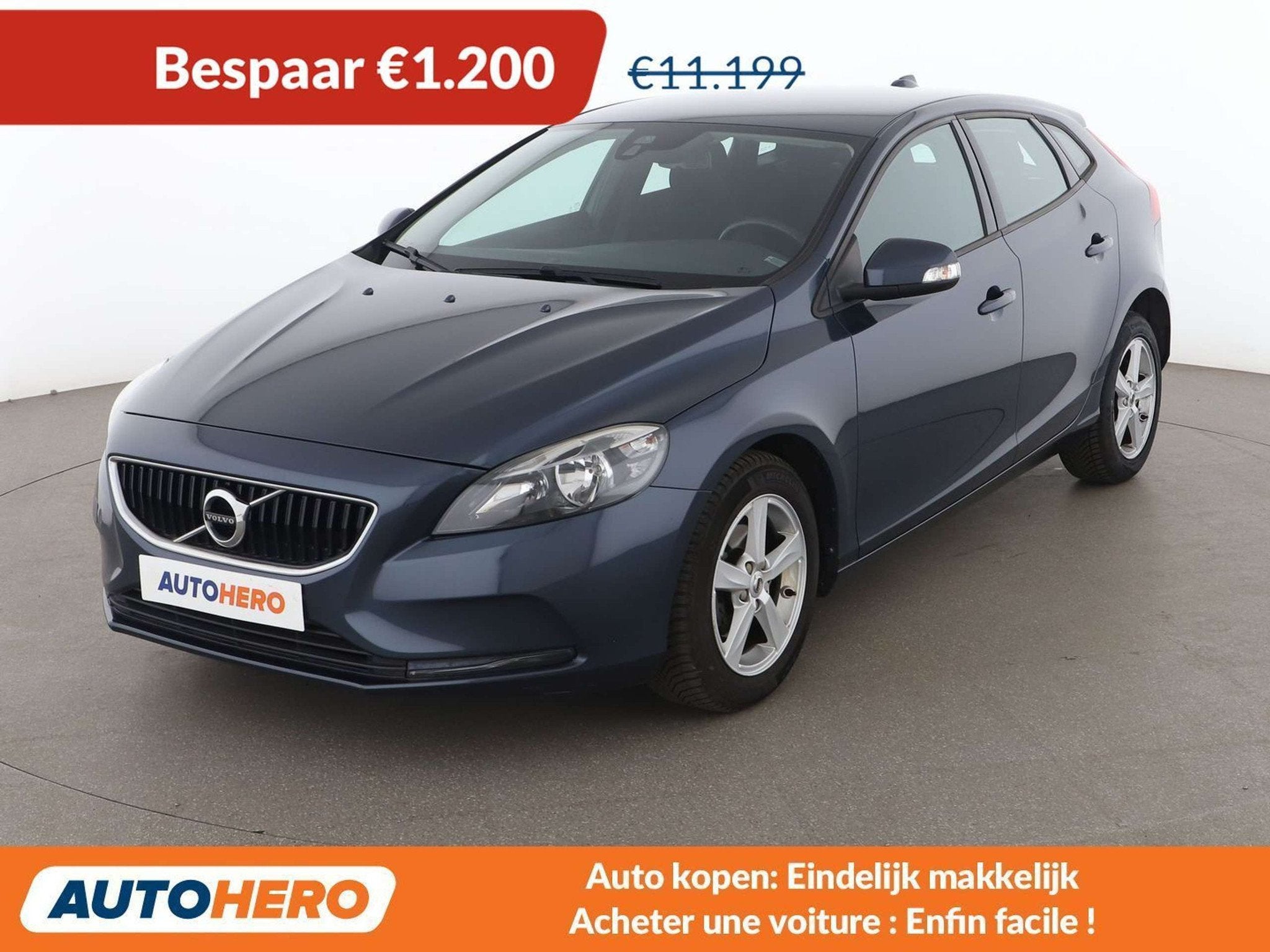 Volvo V40 2.0 D2 Kinetic (bj 2018), Auto's, Voorwielaandrijving, Stof, Gebruikt, Zwart