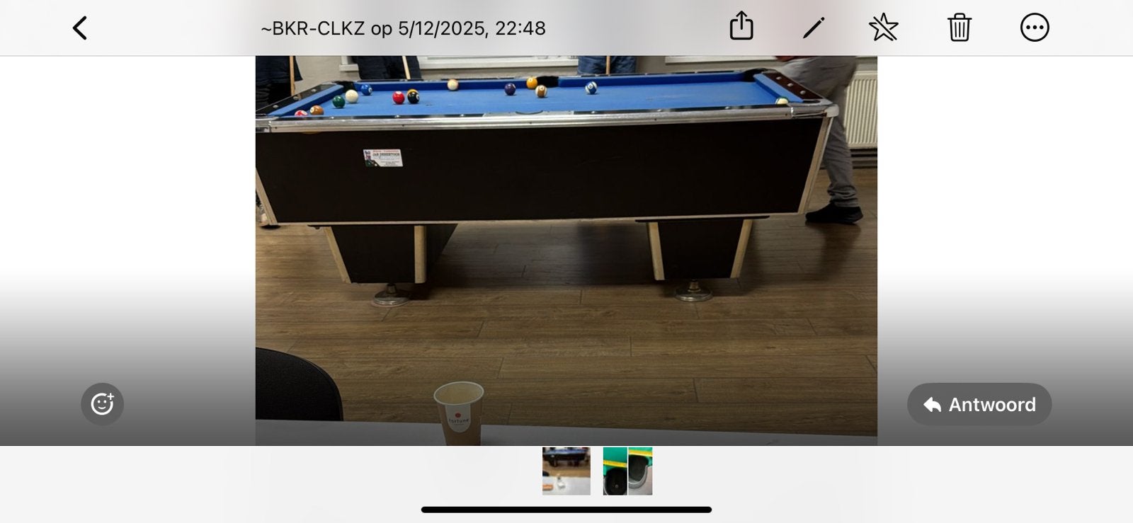 Biljart, Ophalen, Zo goed als nieuw