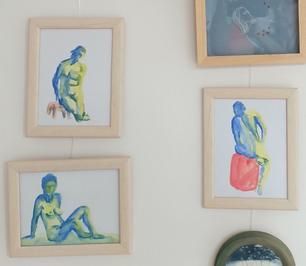 aquarellen naar levend model, Ophalen