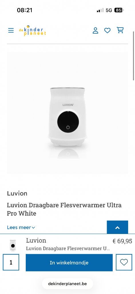Luvion flessenwarmer, Flessen- of potjesverwarmer, Luvion, Automatisch, Ophalen of Verzenden