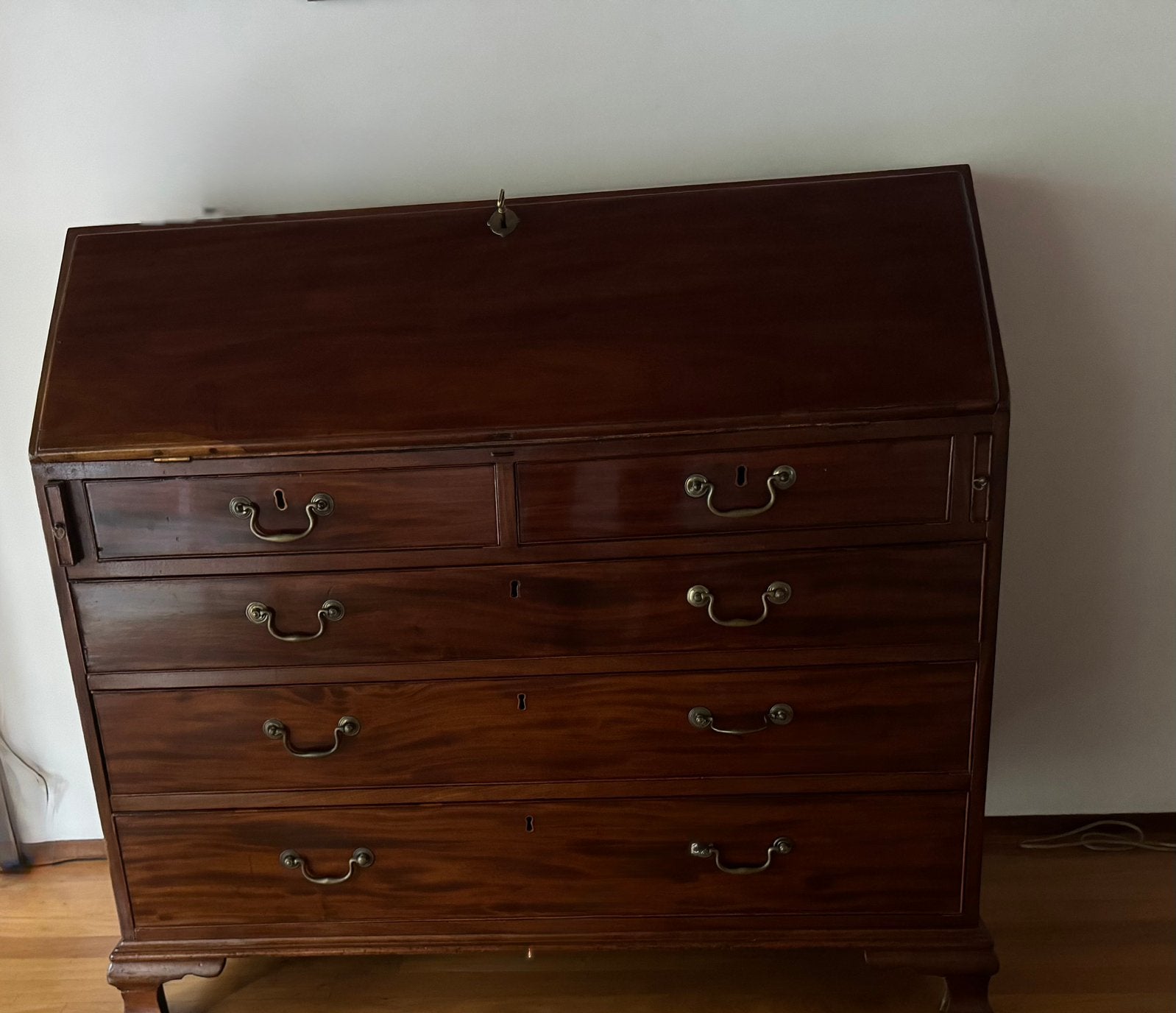 Secrétaire en acajou (larg 118cmprof55cm ht 106cm), Ophalen, Zo goed als nieuw